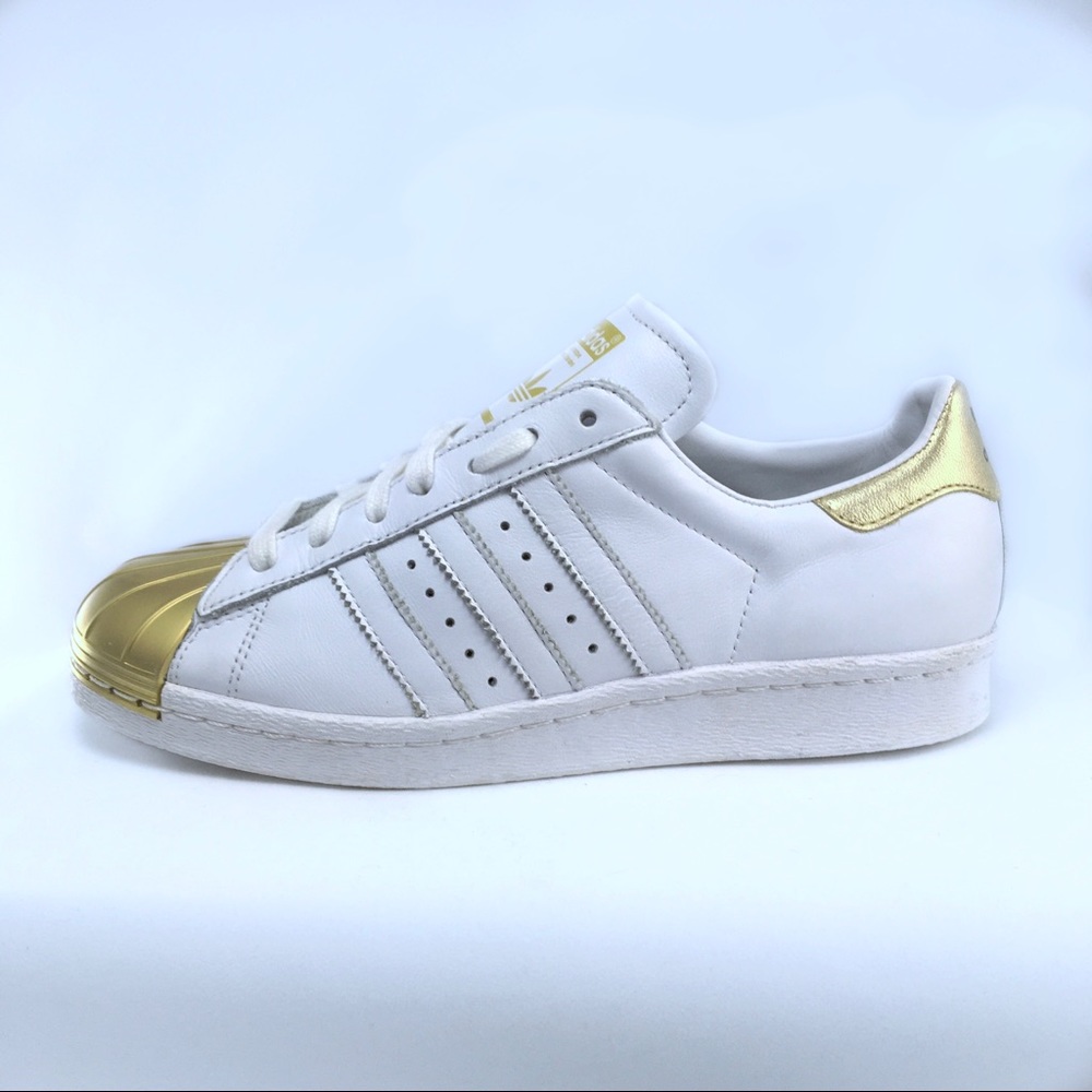 Adidas Mi Superstar White/Gold Metal Shell Toes